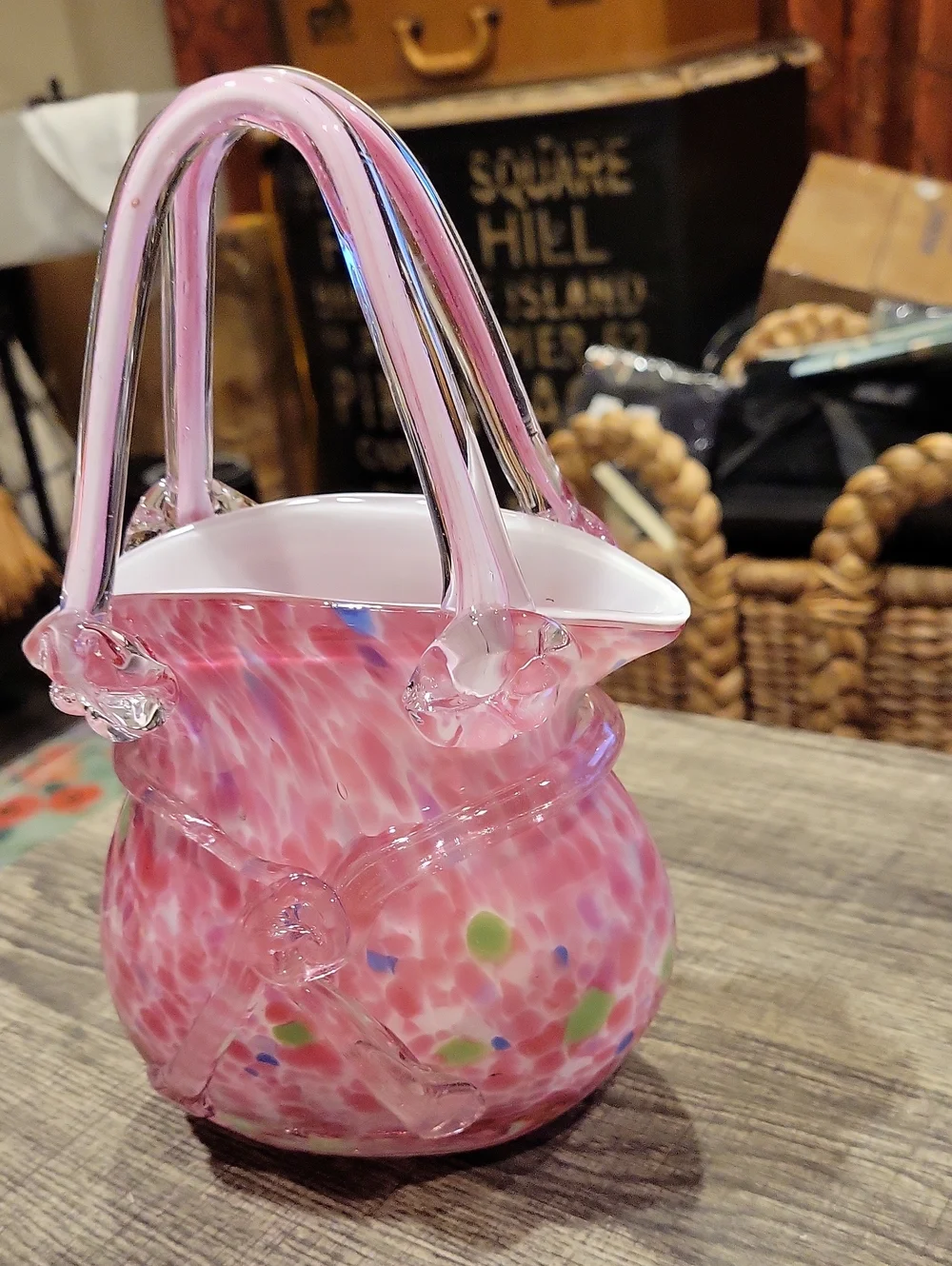 Murano Glass Vintage Purse Vase..Like New Condition.Stunning!